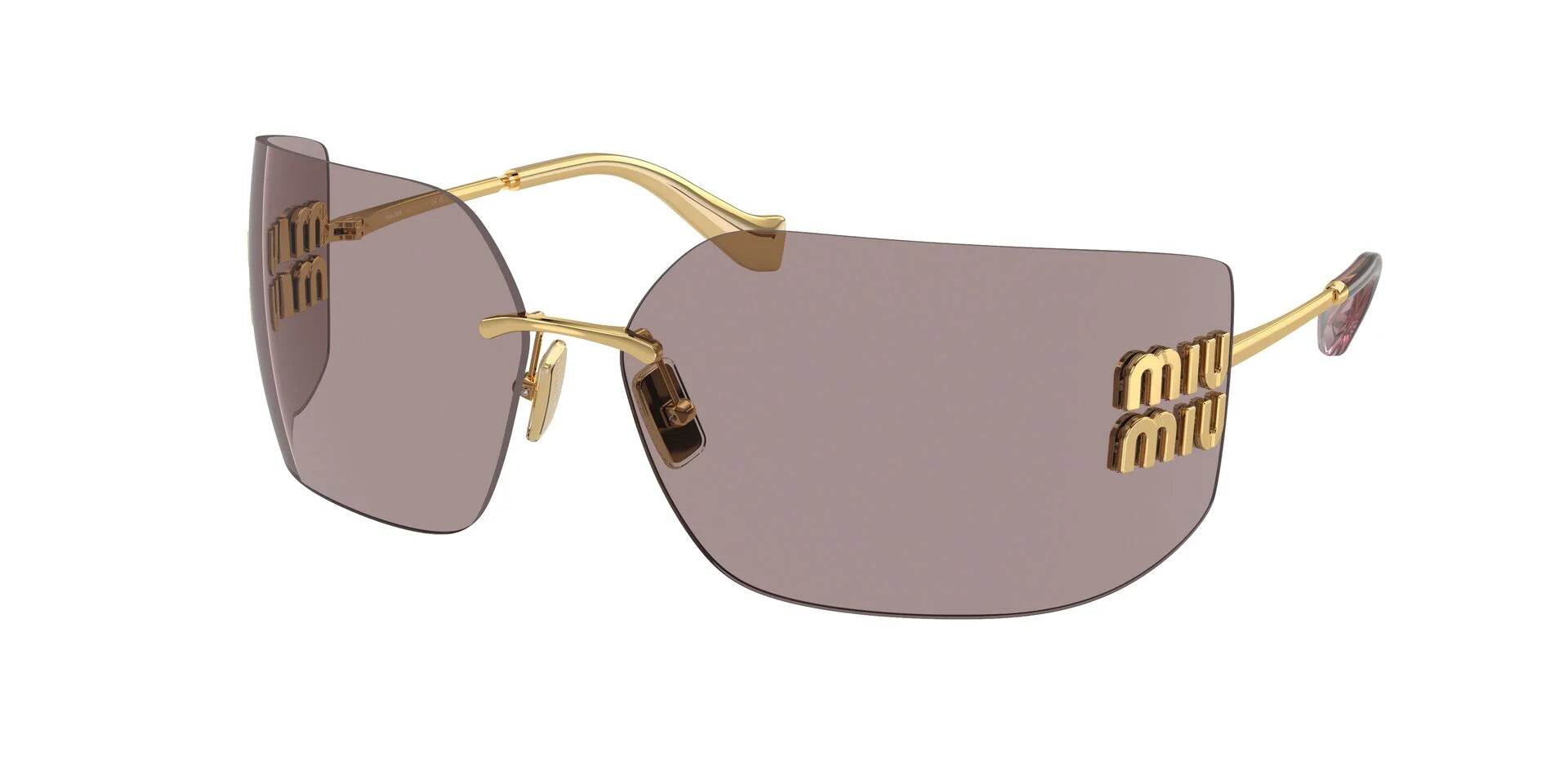 MU Pink/Gold Rimless Sunglasses 80mm