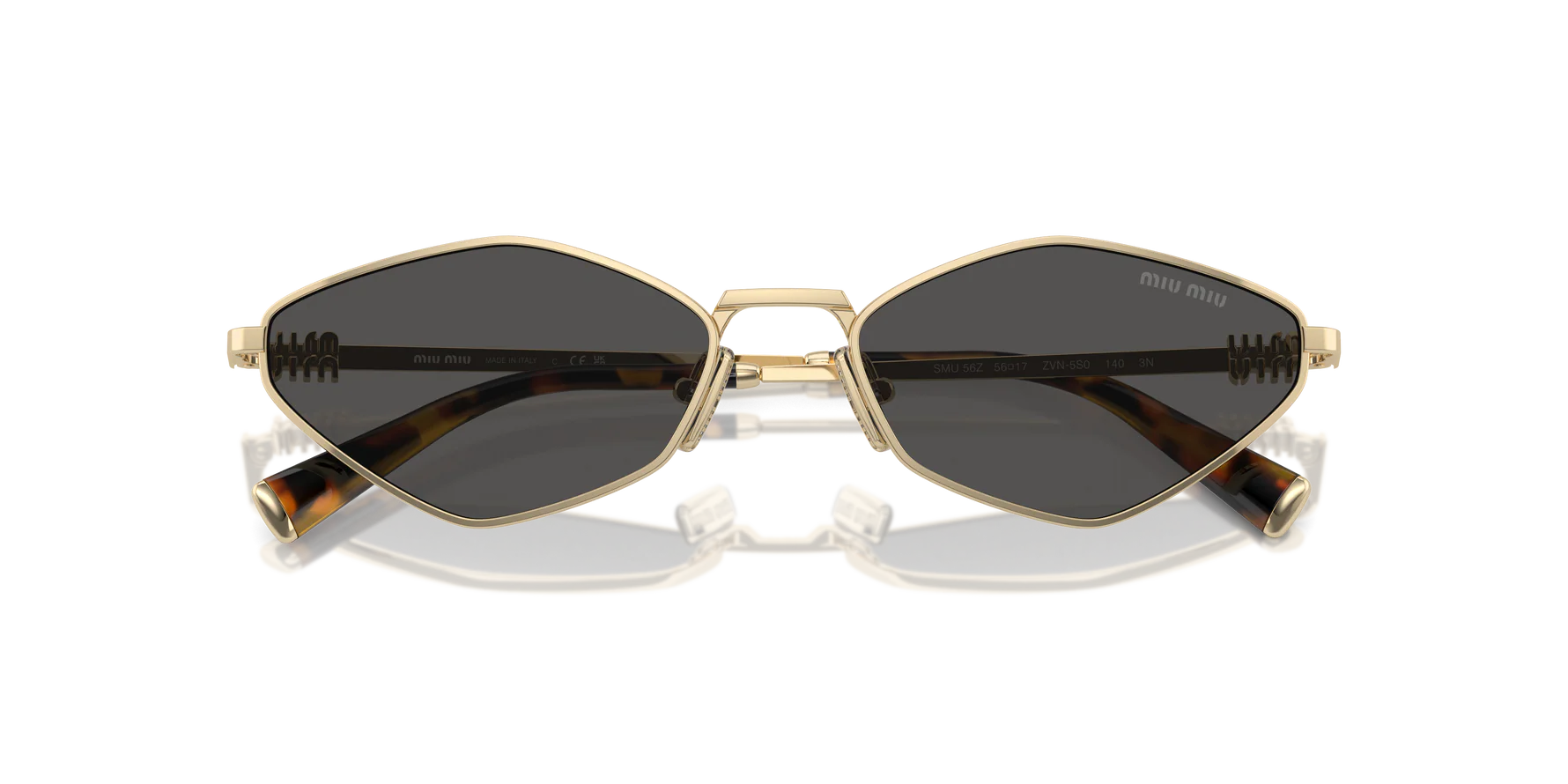 MU Black/Gold Sunglasses 56mm