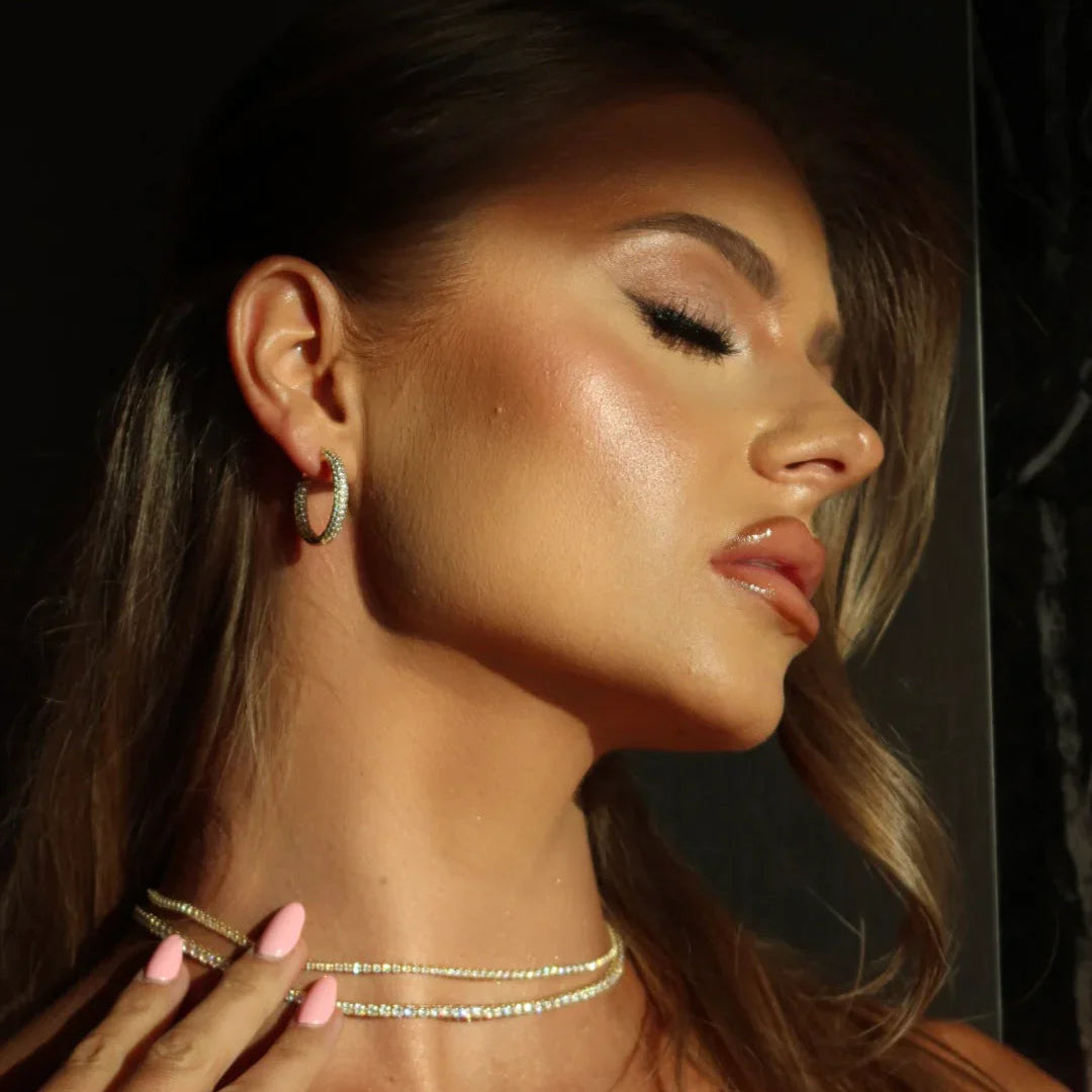 Tiff Tennis Necklace Gold 2MM