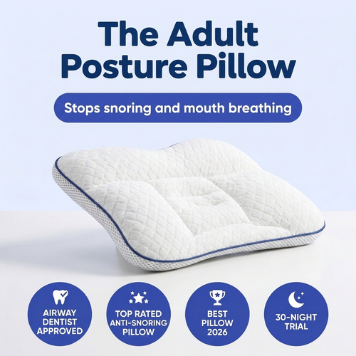 The Adult Posture Pillow, stops snoring and mouth breathing
