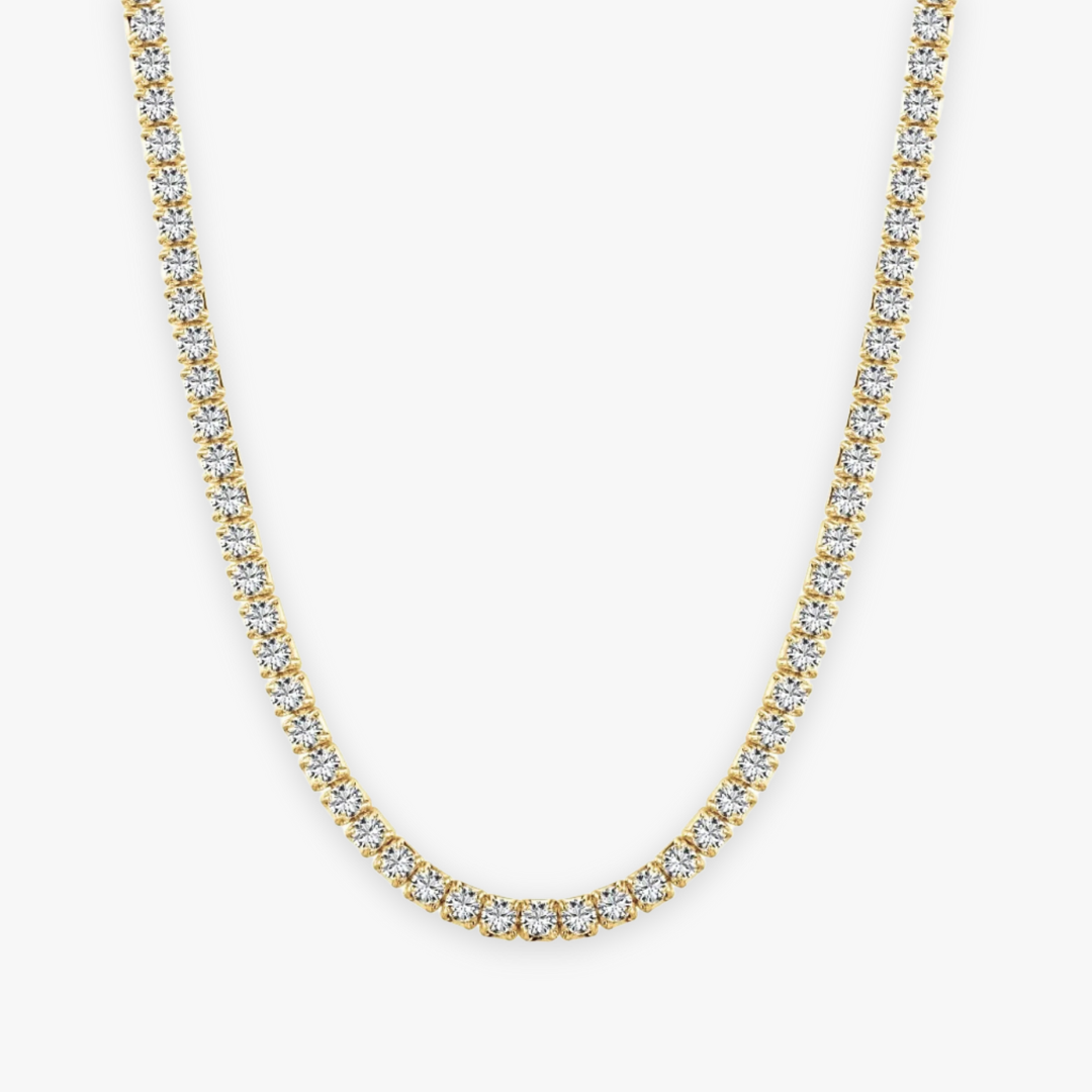Tiff Tennis Necklace Gold 3MM